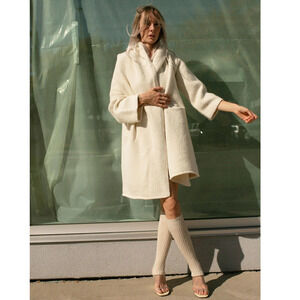 Lauren Manoogian Capote Alpaca Wool Coat Coatigan Hooded Sweater Jacket Cardigan